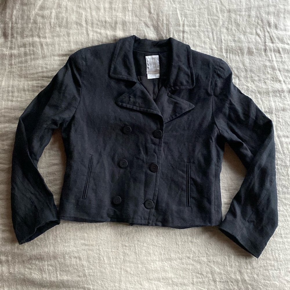 Women's Black Double-Breasted Jacket